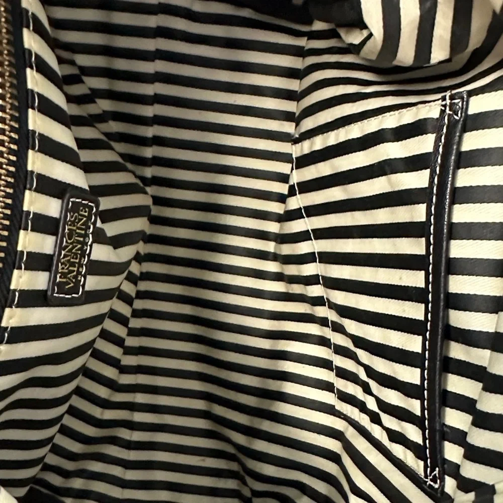 Frances Valentine Black Nylon Cosmetic Bag Travel Makeup Case Zip Top Designer